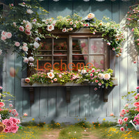 Avezano Spring Roses and Balloons Backdrop Scene Room Set By Lecheme Ruby Gu