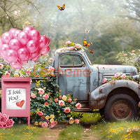 Avezano Spring Roses and Balloons Backdrop Scene Room Set By Lecheme Ruby Gu