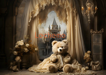 Avezano Bohemian Castle and Bear Photography Backdrop By Lecheme Ruby Gu