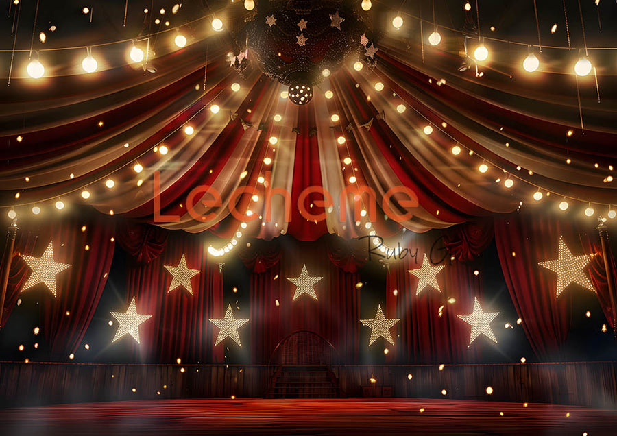 Avezano Red Star Stage Photography Backdrop By Lecheme Ruby Gu