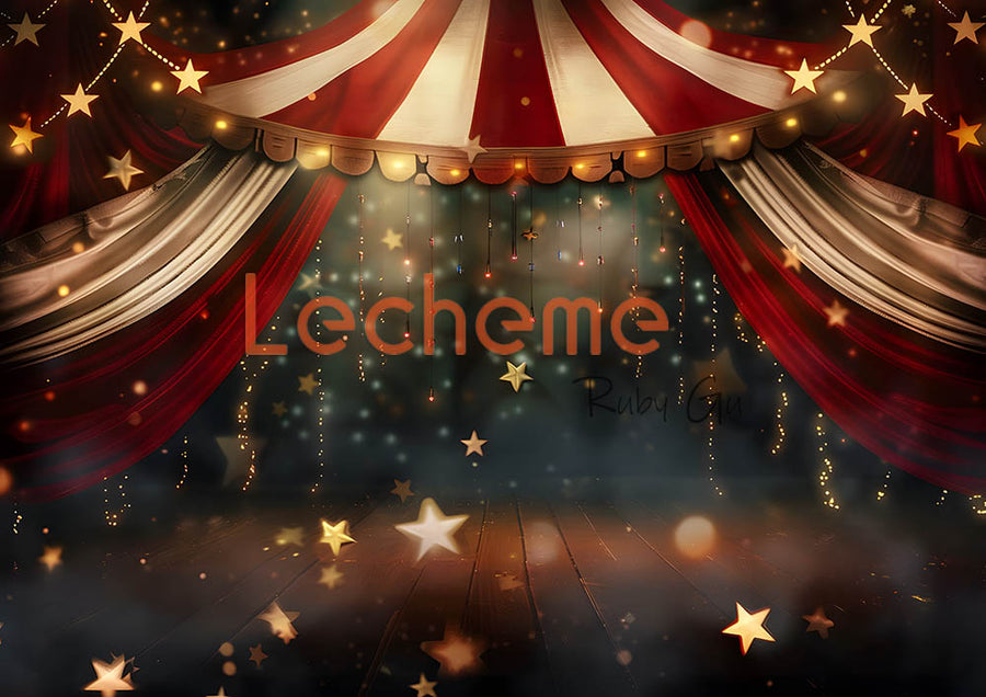 Avezano Red Circus Stage Photography Backdrop By Lecheme Ruby Gu