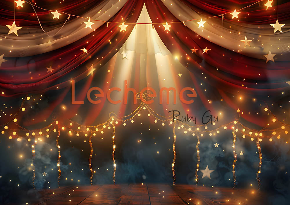 Avezano Circus Star Lights Photography Backdrop By Lecheme Ruby Gu