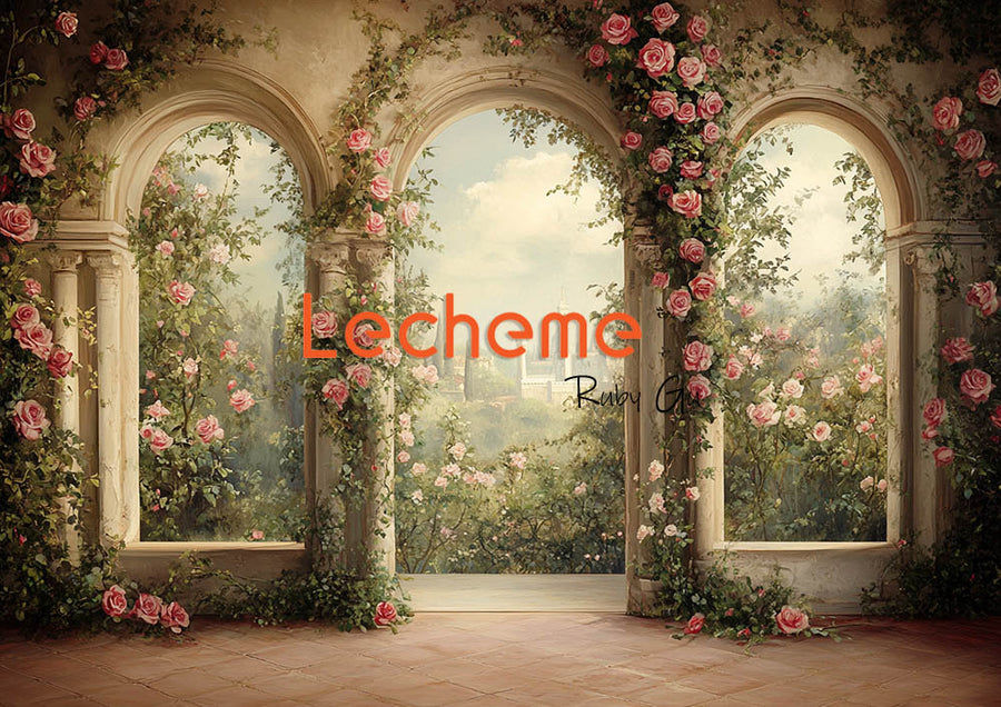 Avezano Spring Rose Boho Arch Photography Backdrop By Lecheme Ruby Gu