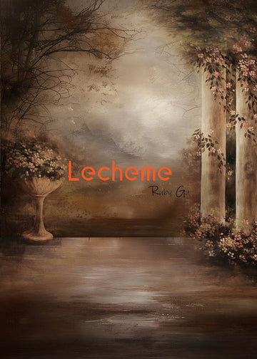 Avezano Oil Painting style columns and flowers Photography Backdrop By Lecheme Ruby Gu