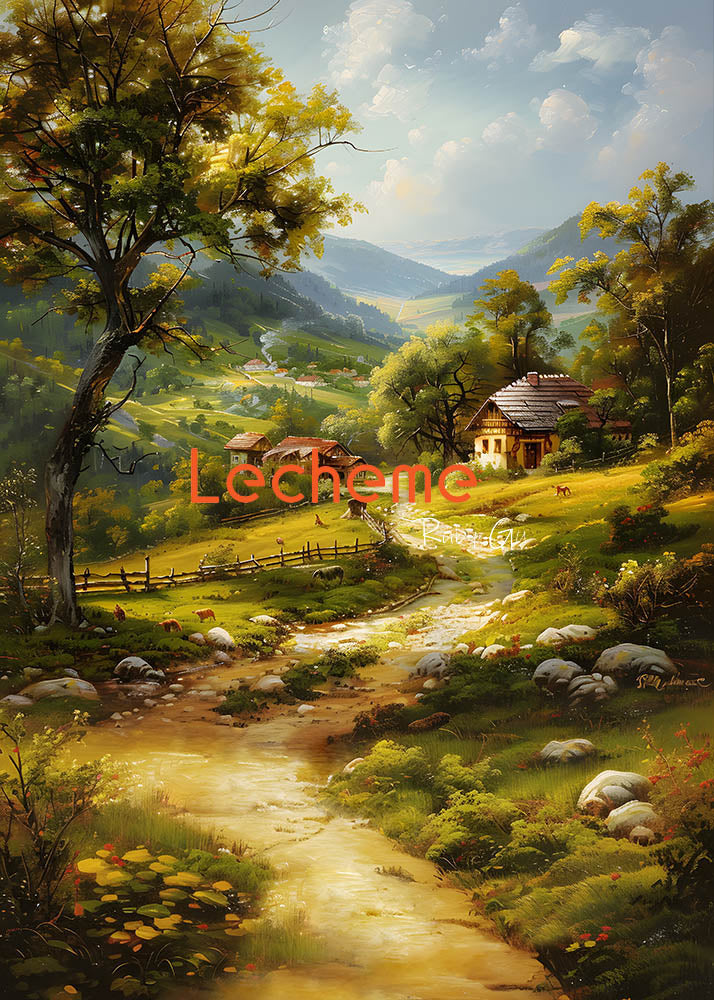 Avezano Rural Life Oil Painting Photography Backdrop By Lecheme Ruby Gu