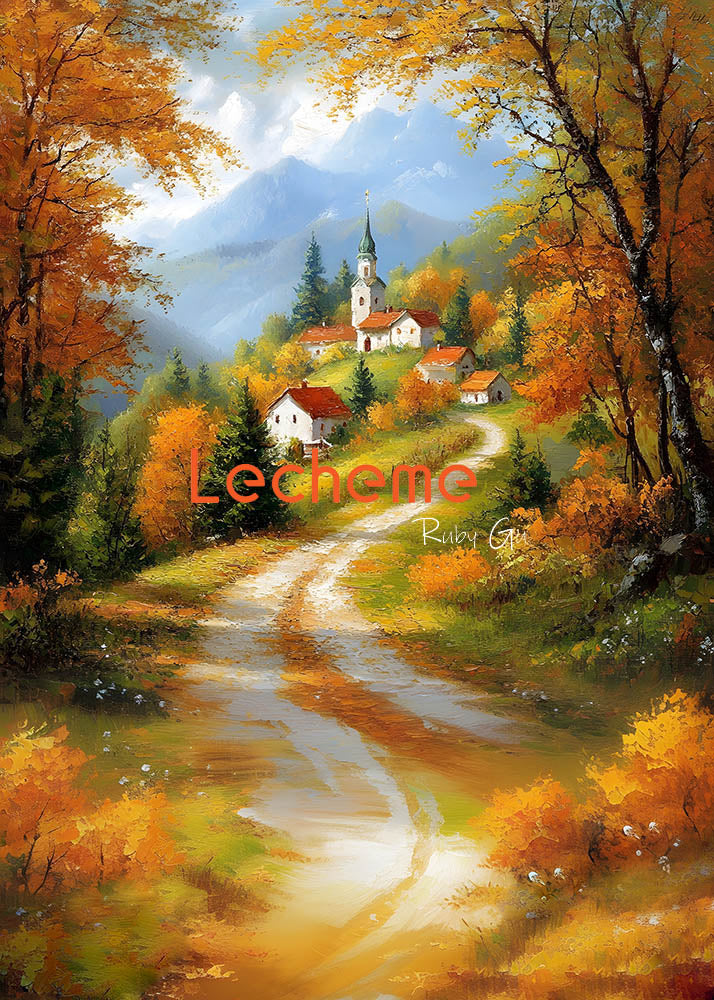 Avezano Autumn Rural Life Oil Painting Photography Backdrop By Lecheme Ruby Gu