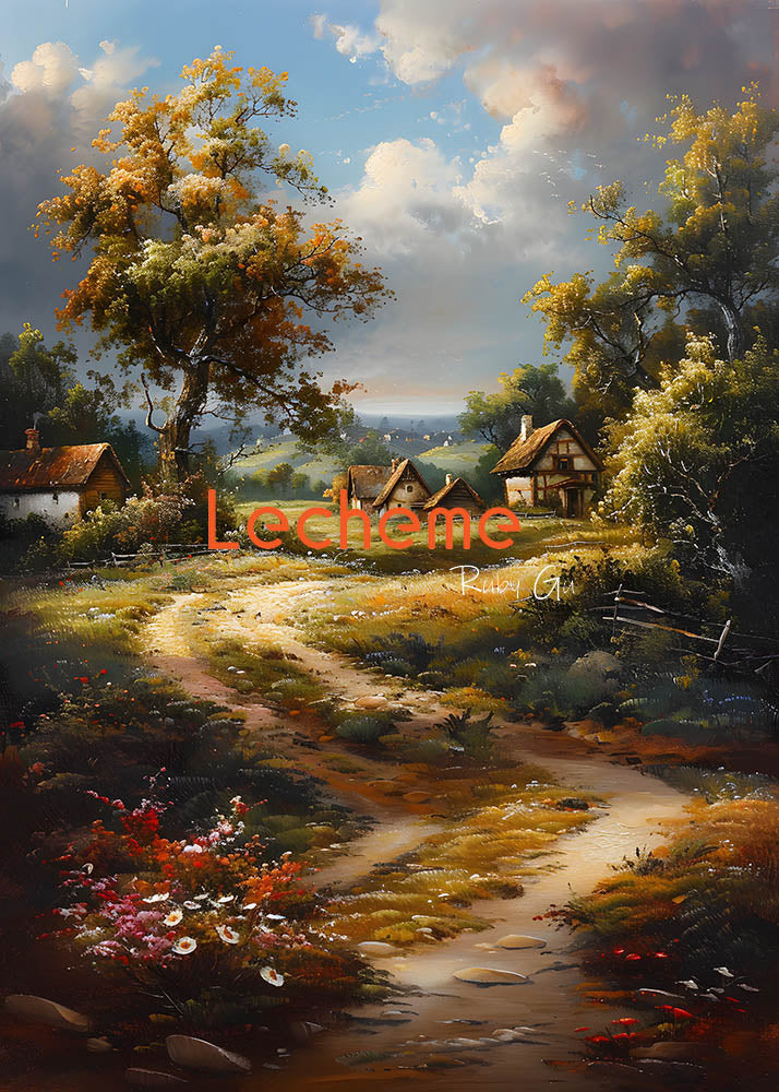 Avezano Oil Painting Dark Village Path Photography Backdrop By Lecheme Ruby Gu