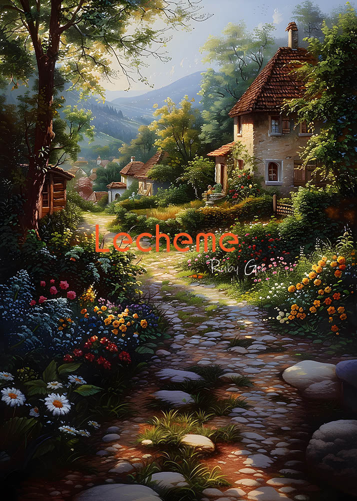 Avezano Countryside House With Flowers Oil Panting Photography Backdrop By Lecheme Ruby Gu