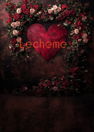 Avezano Valentine's Day Pink Red Roses and Love Photography Backdrop By Lecheme Ruby Gu