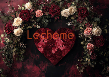 Avezano Valentine's Day Rose love Photography Backdrop By Lecheme Ruby Gu