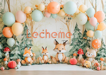 Avezano Jungle Foxes and Balloons Cakesmash Photography Backdrop By Lecheme Ruby Gu