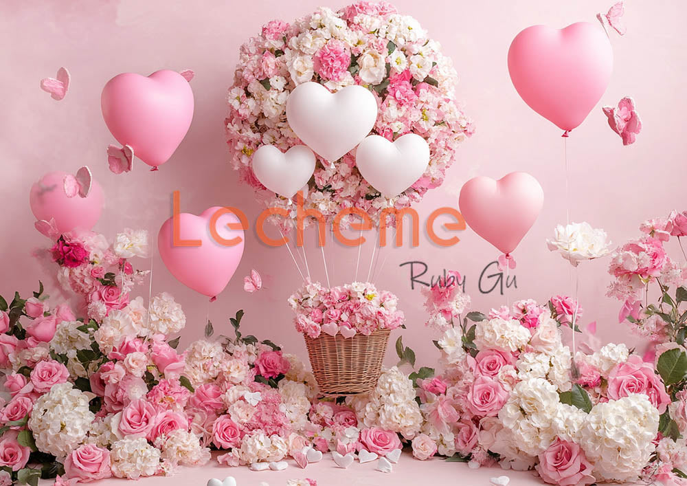 Avezano Pink Flowers and Balloons for Valentine&