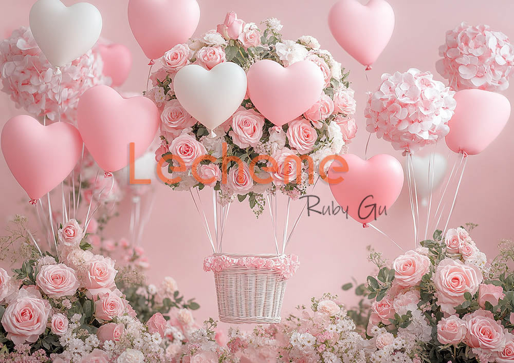 Avezano Rose Basket and Balloons Valentine&