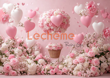 Avezano Pink Roas Party Valentine's Day Photography Backdrop By Lecheme Ruby Gu