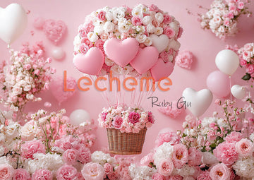 Avezano Romantic Rose and Basket Valentine's Day Photography Backdrop By Lecheme Ruby Gu