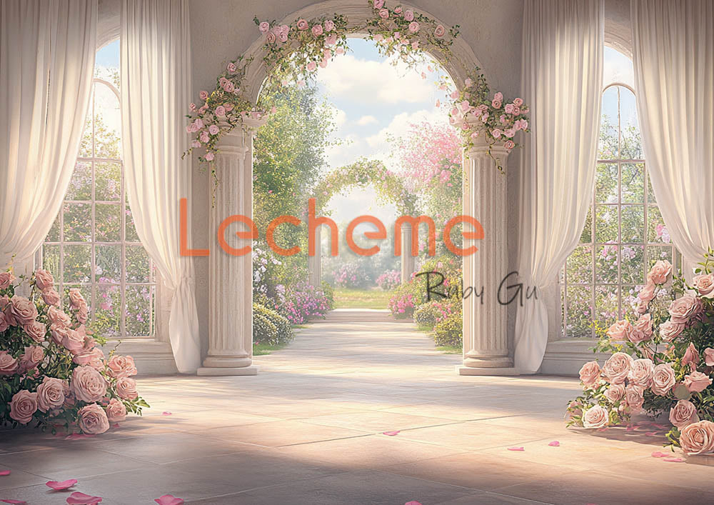 Avezano Spring Rose Palace Arch Photography Backdrop By Lecheme Ruby Gu