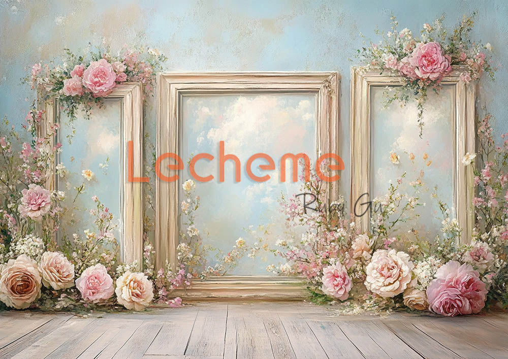 Avezano Spring Frame and Roses Photography Backdrop By Lecheme Ruby Gu