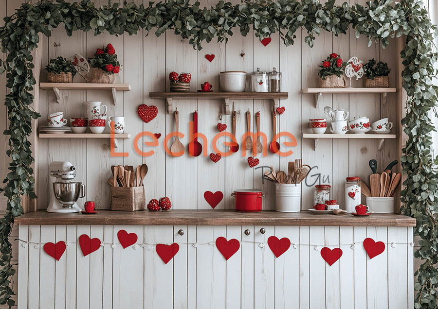 Avezano Valentine's Day Kitchen Decoration B Photography Backdrop By Lecheme Ruby Gu