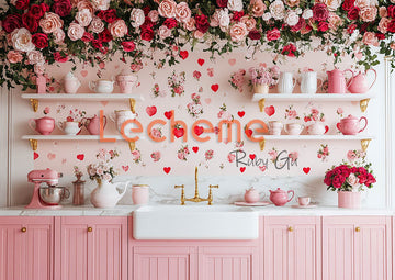 Avezano Valentine's Day Pink Roses Kitchen Decoration A Photography Backdrop By Lecheme Ruby Gu