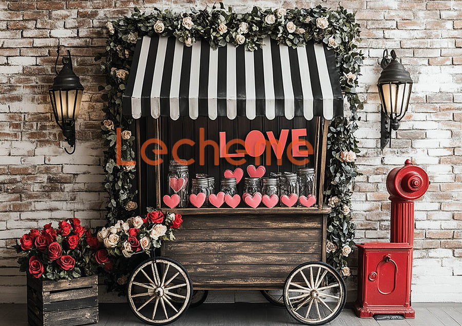 Avezano Valentine's Day  Romantic Heart D Decoration Photography Backdrop By Lecheme Ruby Gu