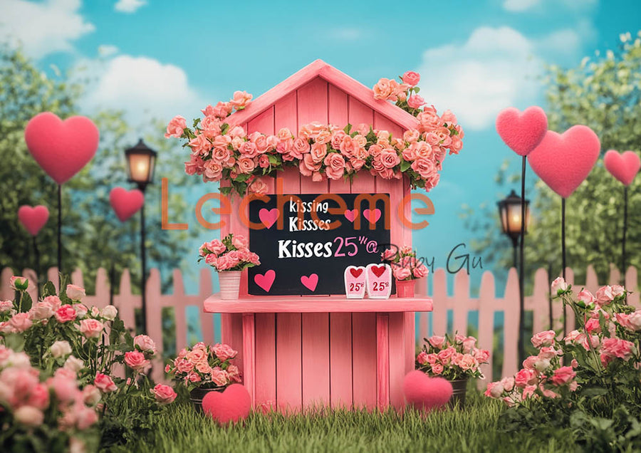 Avezano Valentine's Day Painting Kissing Booth A Photography Backdrop By Lecheme Ruby Gu