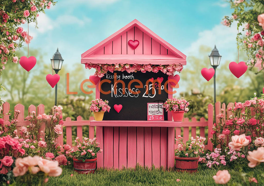 Avezano Valentine's Day Painting Kissing Booth F Photography Backdrop By Lecheme Ruby Gu