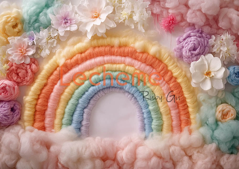 Avezano Rainbow Floral A Photography Backdrop By Lecheme Ruby Gu