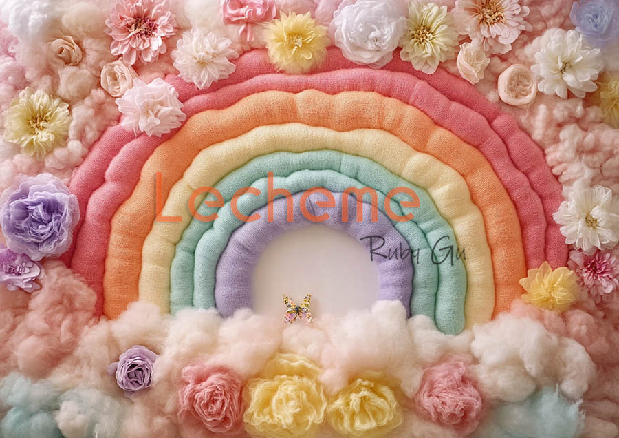 Avezano Rainbow Floral B Photography Backdrop By Lecheme Ruby Gu