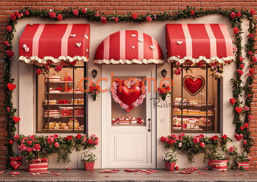 Avezano Valentine's Day Red Store C Photography Backdrop By Lecheme Ruby Gu