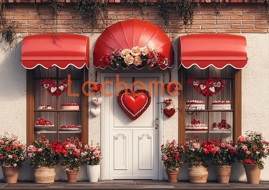 Avezano Valentine's Day Red Store D Photography Backdrop By Lecheme Ruby Gu