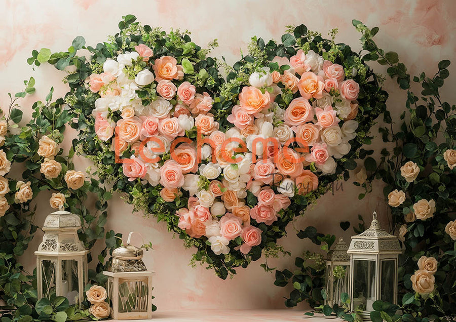 Avezano Valentine's Day Heart Florals D Photography Backdrop By Lecheme Ruby Gu