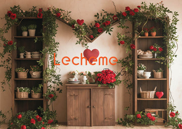 Avezano Romantic Cupboard for Valentine's Day Photography Backdrop By Lecheme Ruby Gu