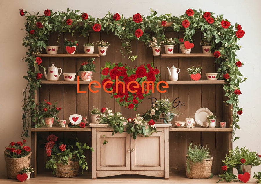 Avezano Romantic Cupboard Valentine's Day Photography Backdrop By Lecheme Ruby Gu