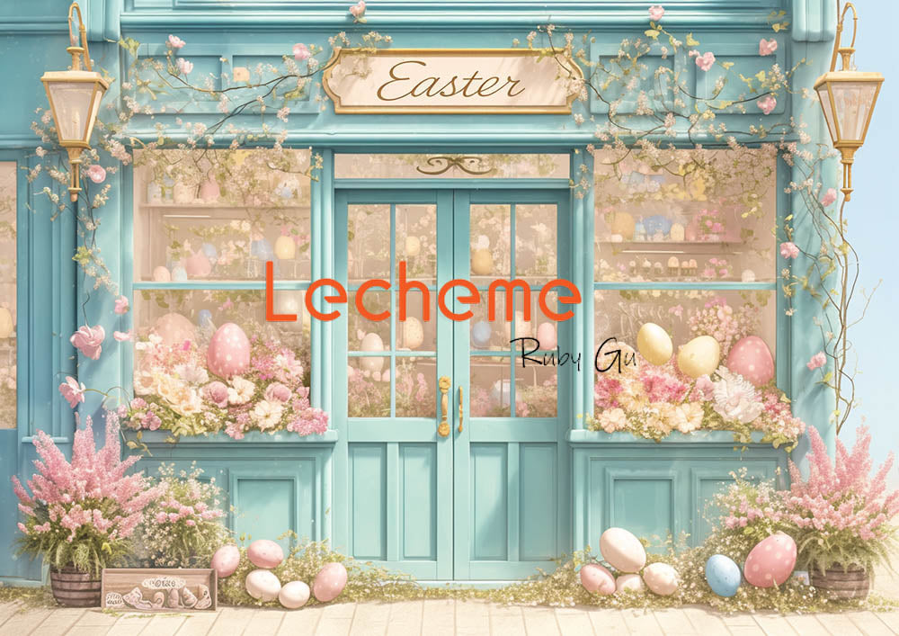 Avezano Spring Easter Baby Blue Shop Photography Backdrop By Lecheme Ruby Gu