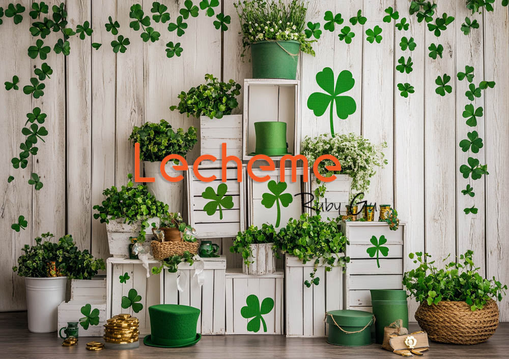 Avezano Spring Four-leaf Photography Backdrop By Lecheme Ruby Gu