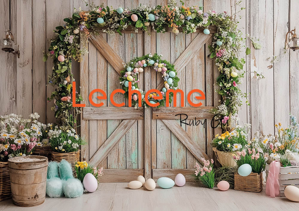 Avezano Easter Themed Wooden Door Decoration Photography Backdrop By Lecheme Ruby Gu