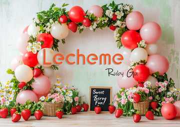 Avezano Strawberry Balloon Arch Party Photography Backdrop By Lecheme Ruby Gu