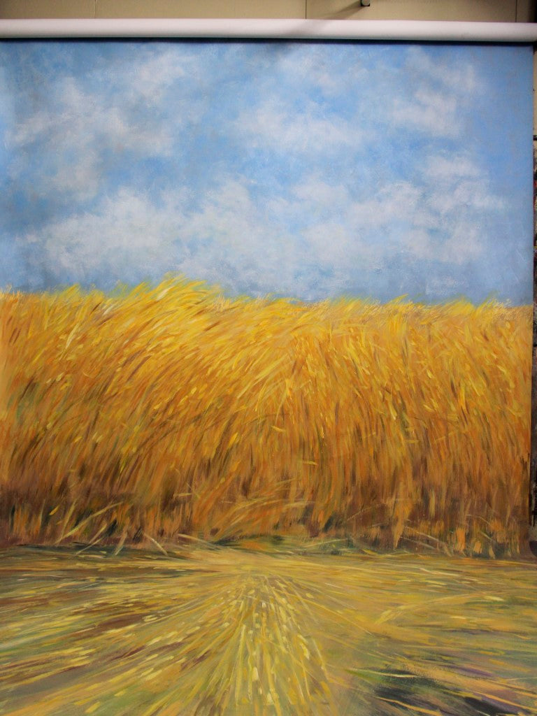 Avezano Golden Wheat Field Texture Abstract Hand Painted Canvas Photography Backdrop