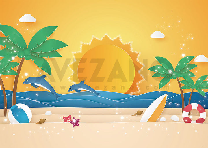 Avezano Summer Sun Beach Photography Backdrop-AVEZANO