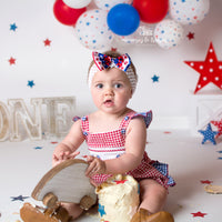 Avezano Independence Day Balloon Party Baby First Birthday Backdrop for Photography By Paula Easton