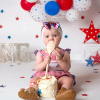 Avezano Independence Day Balloon Party Baby First Birthday Backdrop for Photography By Paula Easton