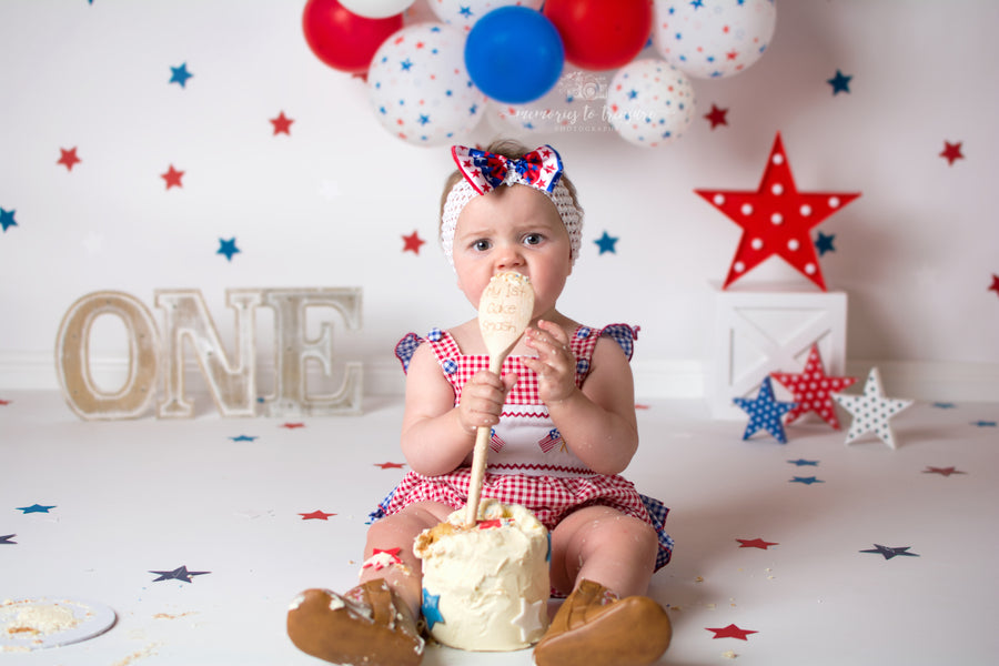 Avezano Independence Day Balloon Party Baby First Birthday Backdrop for Photography By Paula Easton