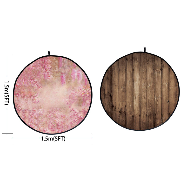 Avezano Spring Flower and Wood Collapsible Backdrop Photography