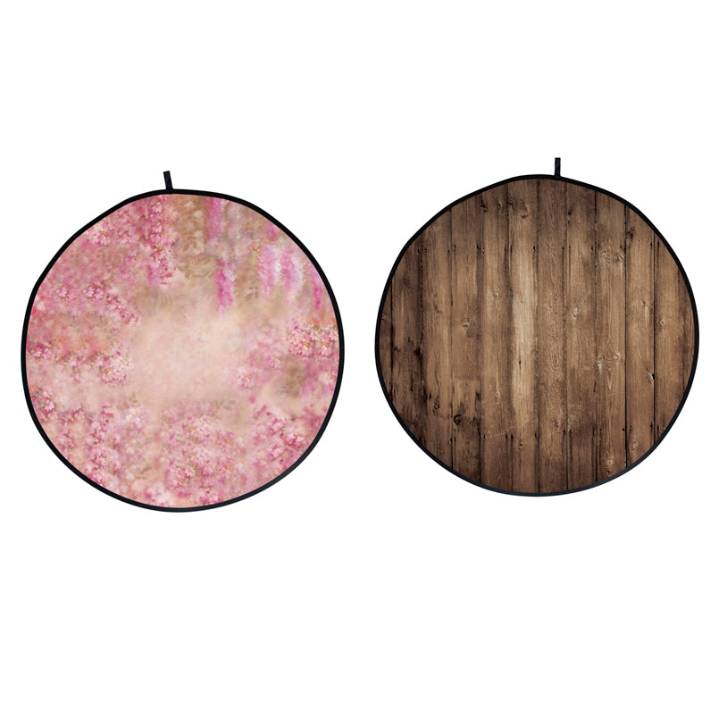 Avezano Spring Flower and Wood Collapsible Backdrop Photography