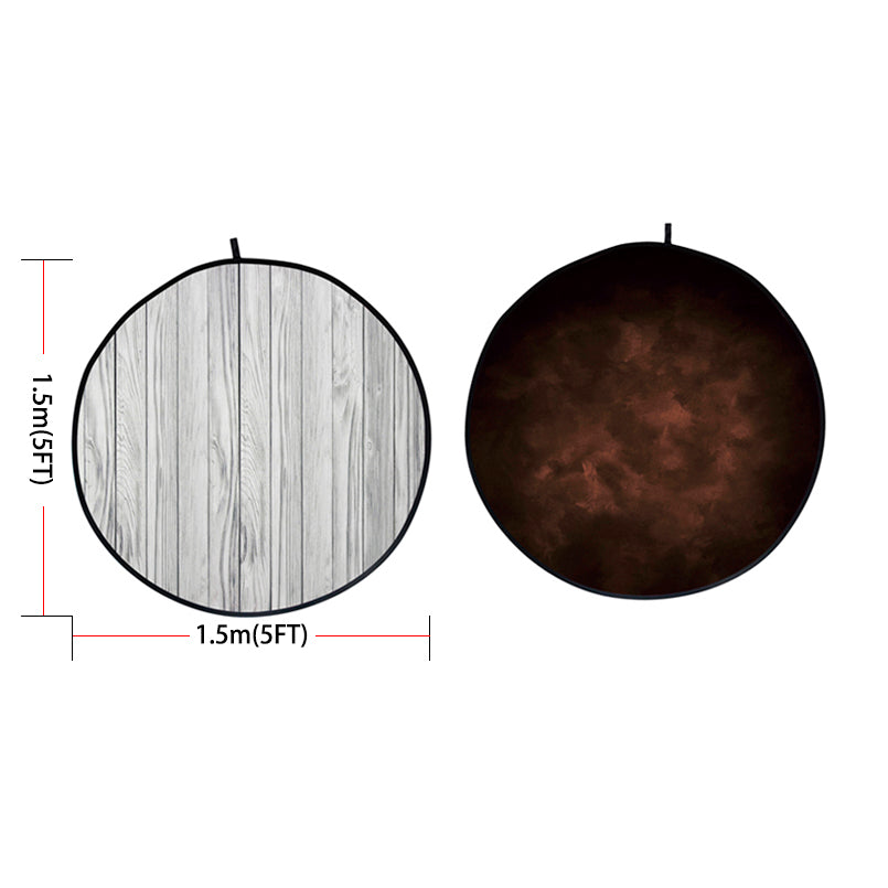 Avezano Abstract Brown and Whiter Wood Collapsible Backdrop Photography