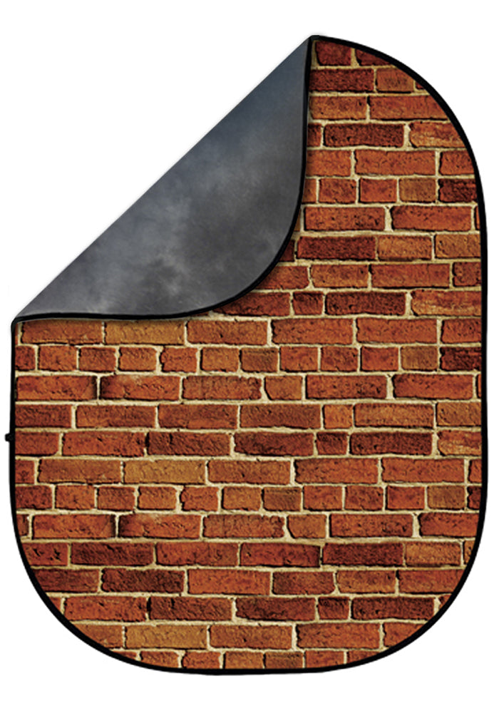 Avezano Grey and Red Brick Walls Collapsible Backdrop Photography