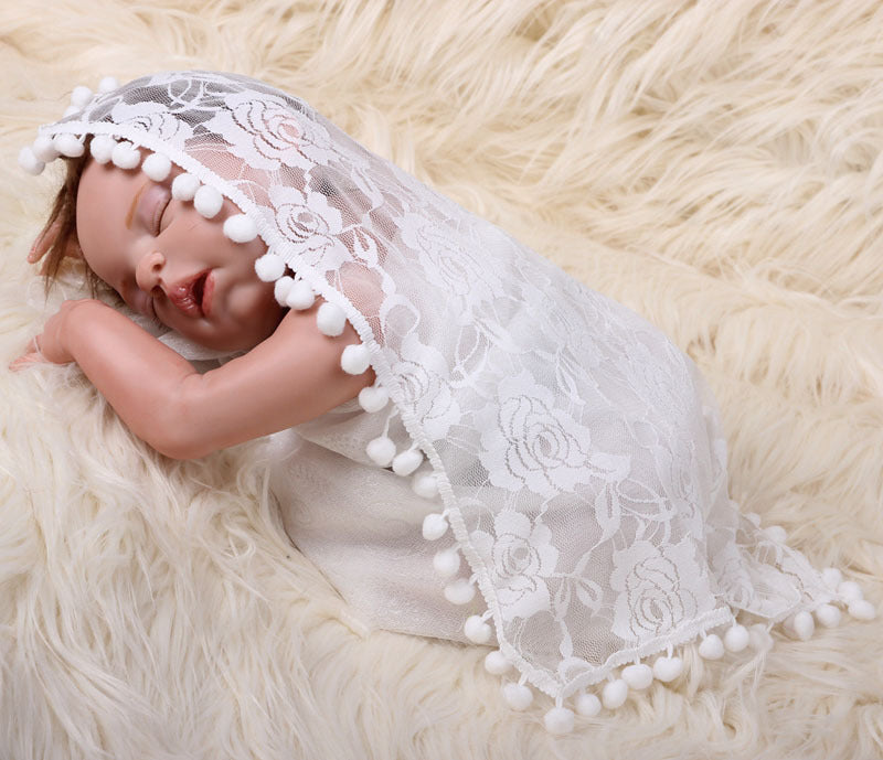 Avezano Newborn Photography Props Baby Stretch Lace Wrap