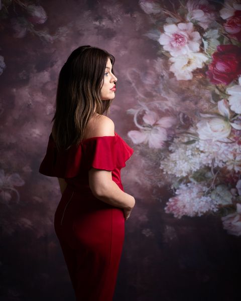 Avezano Pink Fine Art Floral Portrait Photography Backdrop