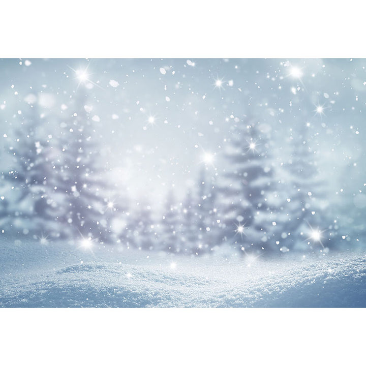 Avezano Snowy Ground With Sparkle Bokeh In Winter Photography Backdrop-AVEZANO