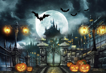 Avezano Dark Castle Halloween Photography Backdrop-AVEZANO